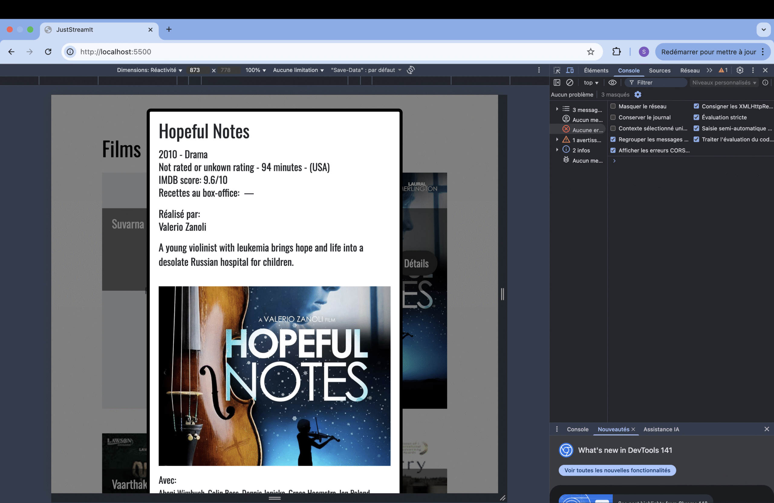 Développement d’une interface web dynamique avec Python, JavaScript et API REST